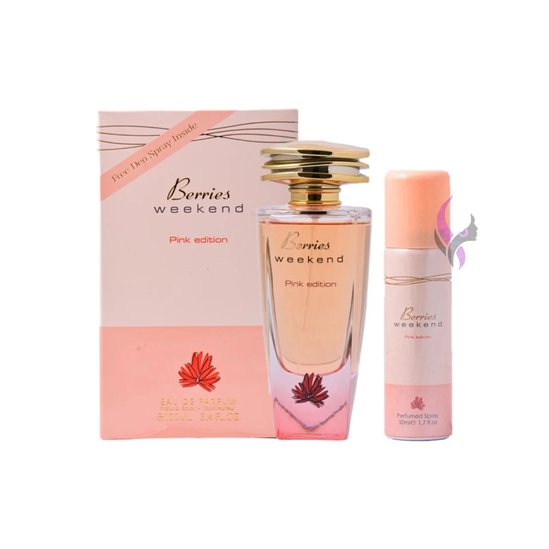 ادکلن رایحه بریس ویکند فرگرانس ورد با اسپری 50 میل berries weekend pink edition - Image 1